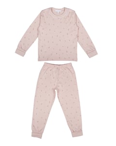 Children’s two-piece pajama set in mauve flower print
